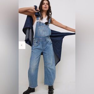 We The Free Good Luck Barrel Overalls ultra light bean new xs